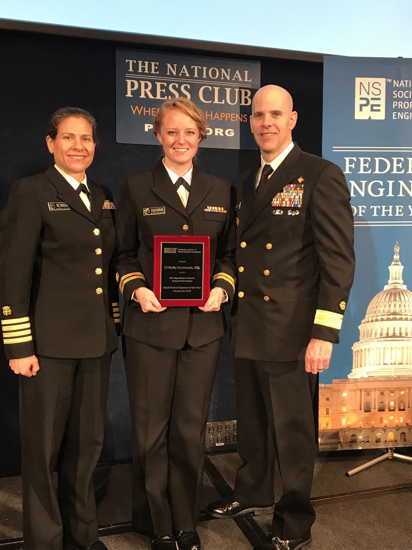 Kachurak receiving her Federal Engineering of the Year Award from the National Park Service.